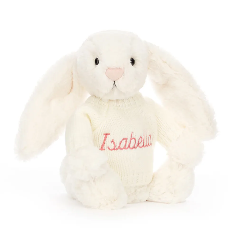 Bashful Cream Bunny with Personalised Cream Jumper