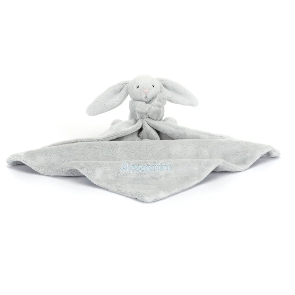 Personalised Bashful Silver Bunny Soother