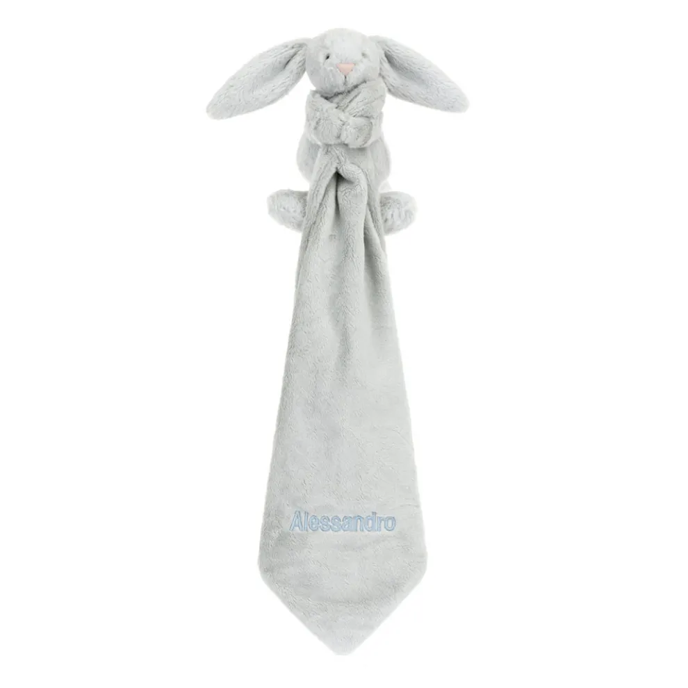 Personalised Bashful Silver Bunny Soother