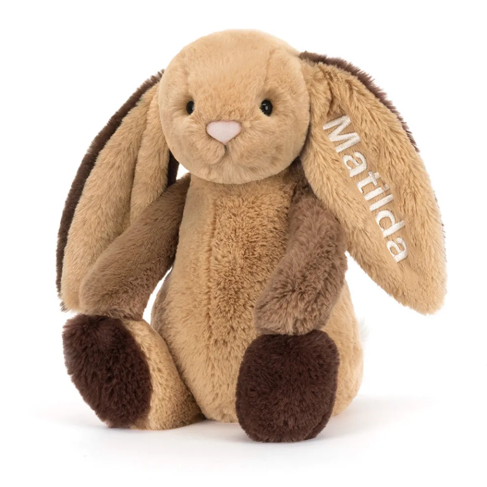 Personalised Bashful Patchwork Brown Bunny Original